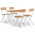 vidaXL Folding Bistro Set - Solid Acacia Wood and Steel, Rectangular Design
