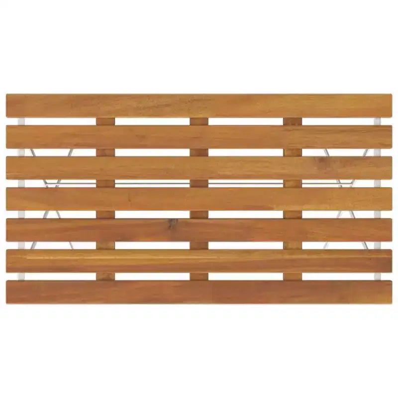 vidaXL Folding Bistro Set - Solid Acacia Wood and Steel, Rectangular Design