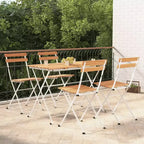 vidaXL Folding Bistro Set - Solid Acacia Wood and Steel, Rectangular Design