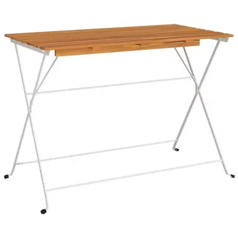 vidaXL Folding Bistro Set - Solid Acacia Wood and Steel, Rectangular Design