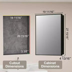 Elise Medicine Cabinet with Mirror, Surface or Recessed Bathroom Medicine Cabinet, Adjustable Tempered Glass Shelves, Reversible