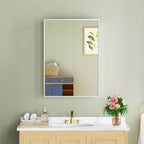 Elise Medicine Cabinet with Mirror, Surface or Recessed Bathroom Medicine Cabinet, Adjustable Tempered Glass Shelves, Reversible