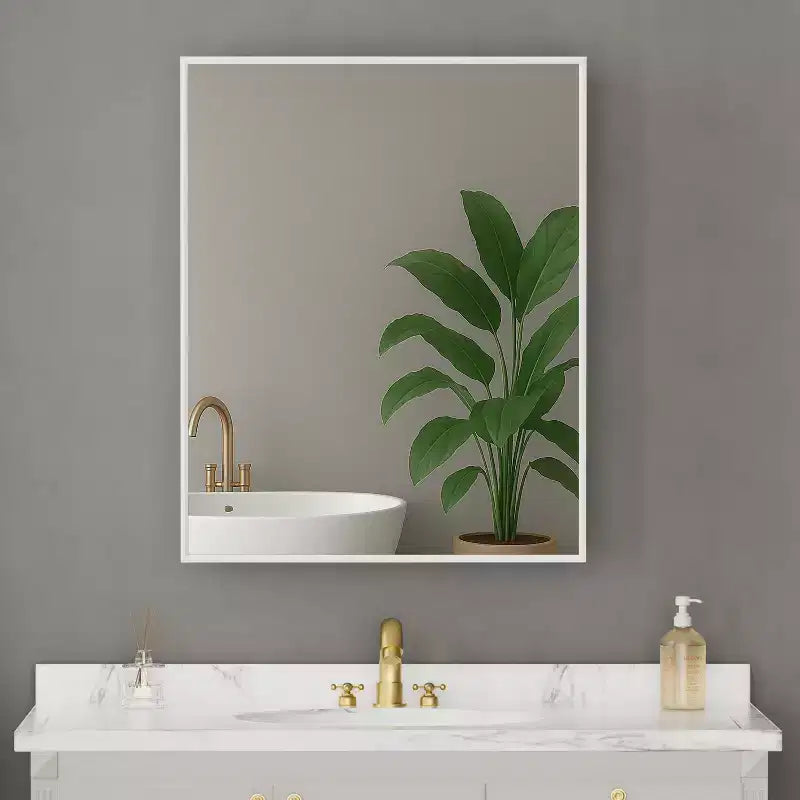 Elise Medicine Cabinet with Mirror, Surface or Recessed Bathroom Medicine Cabinet, Adjustable Tempered Glass Shelves, Reversible