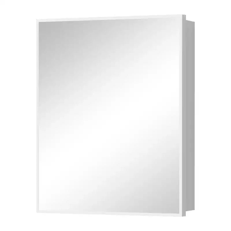 Elise Medicine Cabinet with Mirror, Surface or Recessed Bathroom Medicine Cabinet, Adjustable Tempered Glass Shelves, Reversible