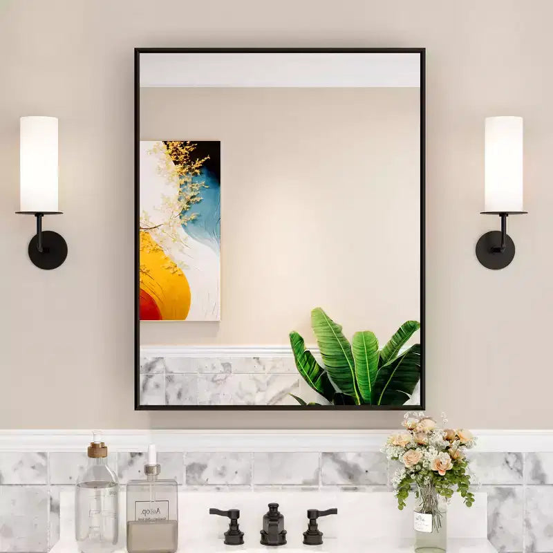 Elise Medicine Cabinet with Mirror, Surface or Recessed Bathroom Medicine Cabinet, Adjustable Tempered Glass Shelves, Reversible