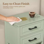 Tall Nightstand with 2 Drawers and Open Shelf Below