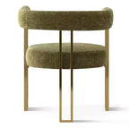 3-in-1 Oval Extendable Dining Table Set with 6 Chenille Upholstered Chairs Featuring Gold Metal Legs, Versatile Dining Furniture-Panipeachy