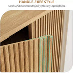 31.6 Fluted Shoe Cabinet with Curved Edges, 5-Tier Entryway Storage Organizer with Adjustable Shelves