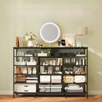 COZONY 55 TV Stand Fabric Dresser with 11 Drawers & Open Shelves, Storage Chest Organizer for Bedroom Living Room