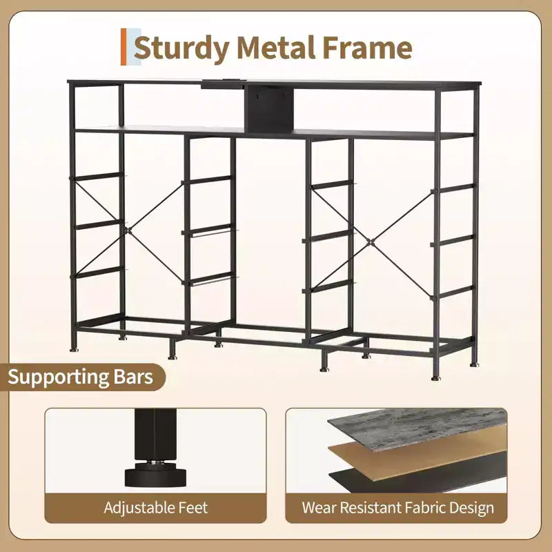 COZONY 55 TV Stand Fabric Dresser with 11 Drawers & Open Shelves, Storage Chest Organizer for Bedroom Living Room