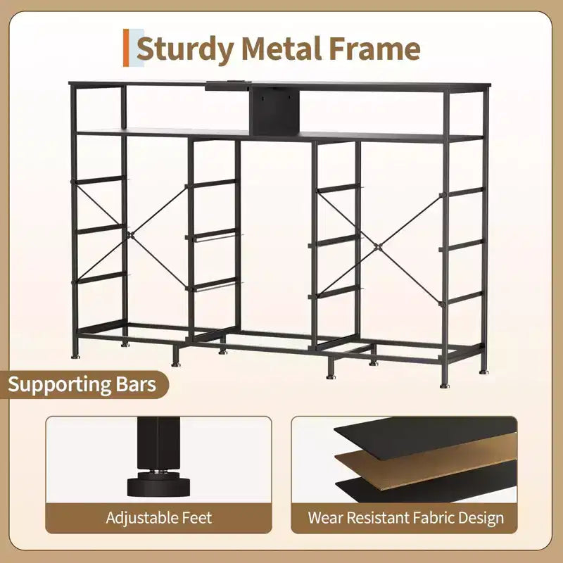 COZONY 55 TV Stand Fabric Dresser with 11 Drawers & Open Shelves, Storage Chest Organizer for Bedroom Living Room