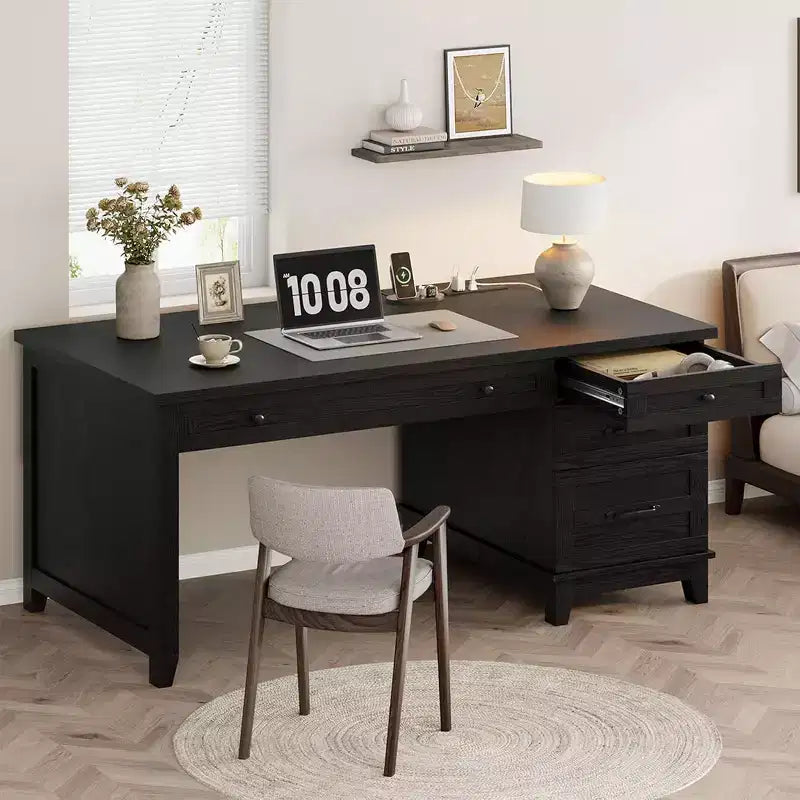 Farmhouse Office Desk with File Drawerm, Computer Desk, for Work and Study