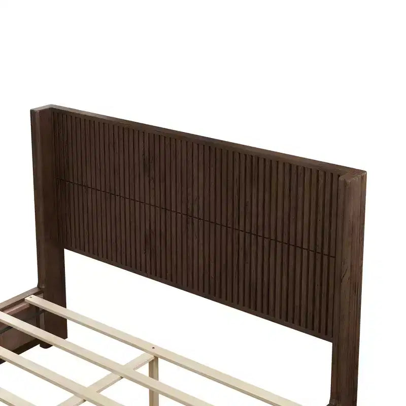 GDFStudio Alderwyn Modern Solid Wood Bed with Headboard