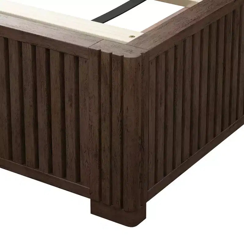 GDFStudio Alderwyn Modern Solid Wood Bed with Headboard