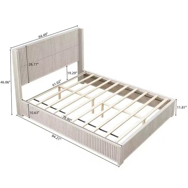 GDFStudio Alderwyn Modern Solid Wood Bed with Headboard