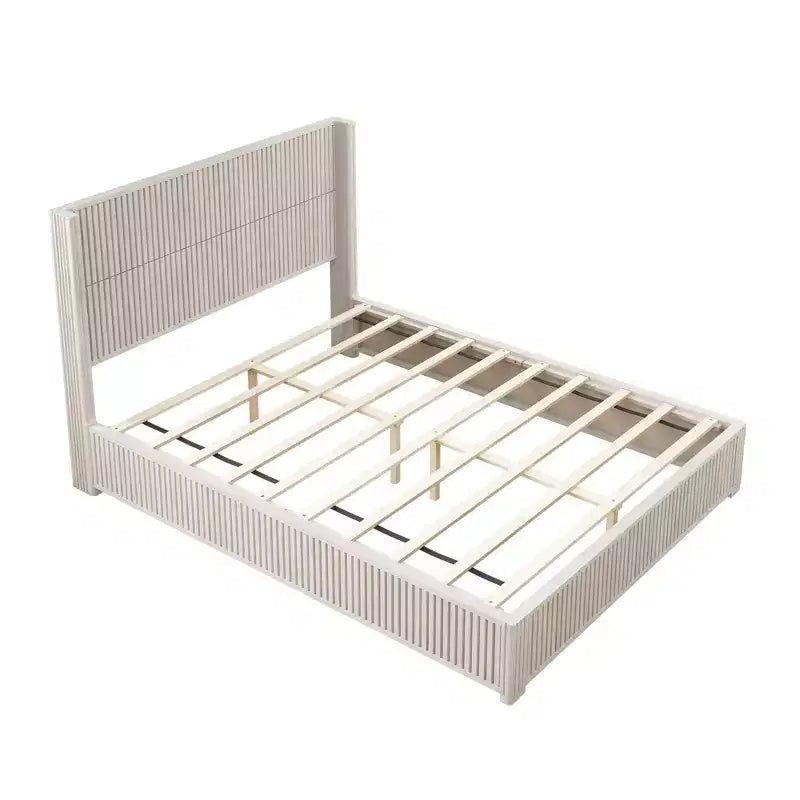 GDFStudio Alderwyn Modern Solid Wood Bed with Headboard