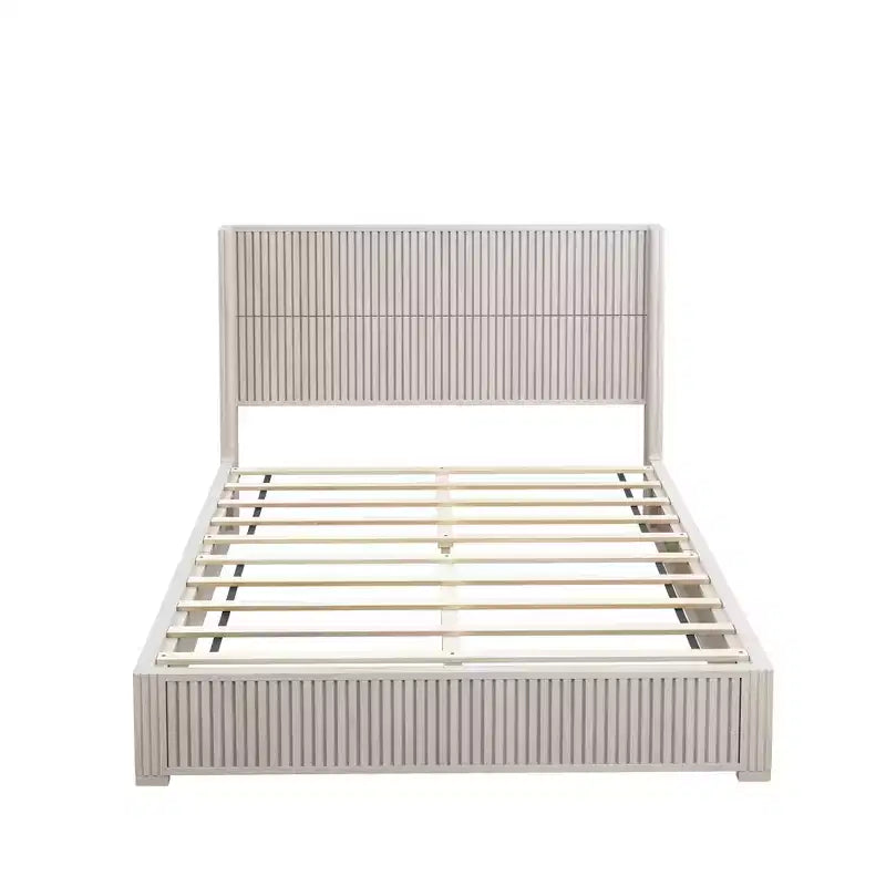 GDFStudio Alderwyn Modern Solid Wood Bed with Headboard