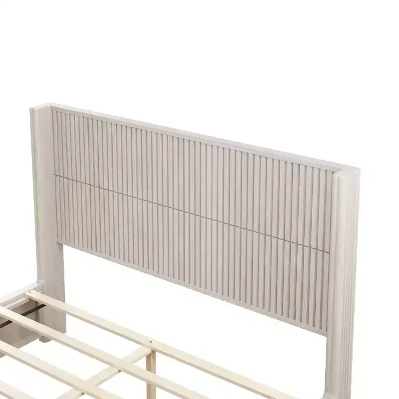 GDFStudio Alderwyn Modern Solid Wood Bed with Headboard