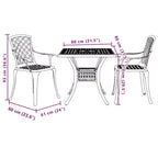 vidaXL Garden Dining Set 3 pcs Aluminium Outdoor Furniture Terrace Patio