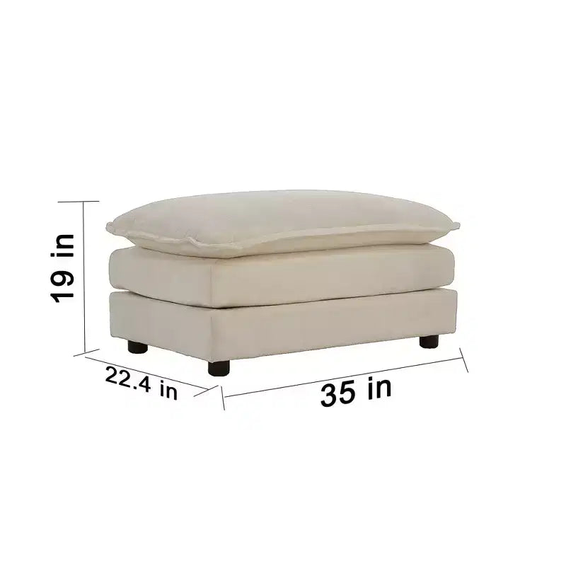 Homy Casa Modular U-Shaped Chenille Sectional Sofa with Reversible Ottomans, Deep Cushioned Comfort, Beige