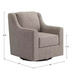 Halden Nailhead Swivel Accent Chair - iNSPIRE Q