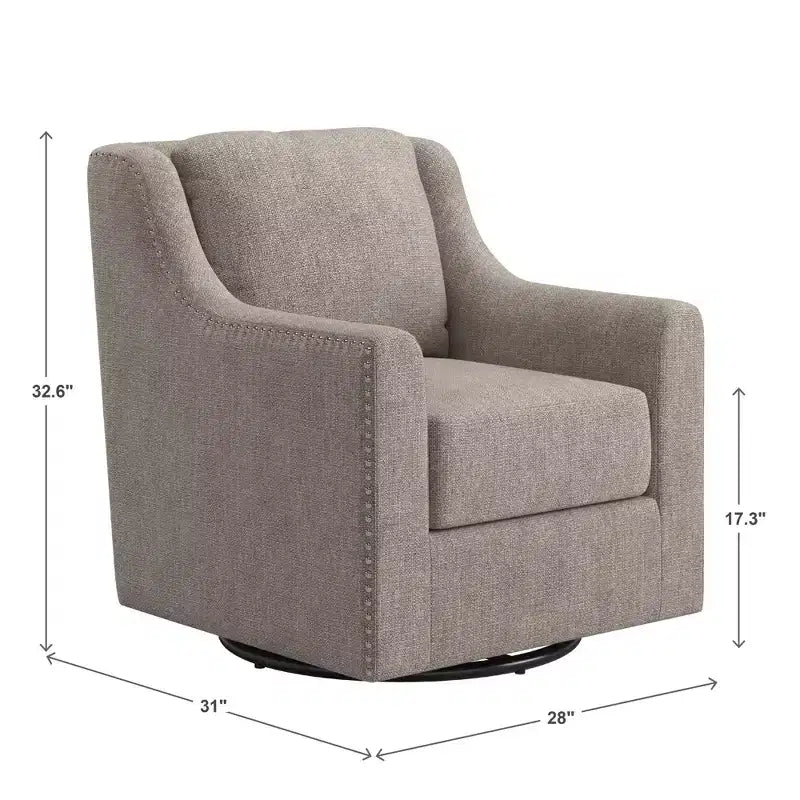 Halden Nailhead Swivel Accent Chair - iNSPIRE Q