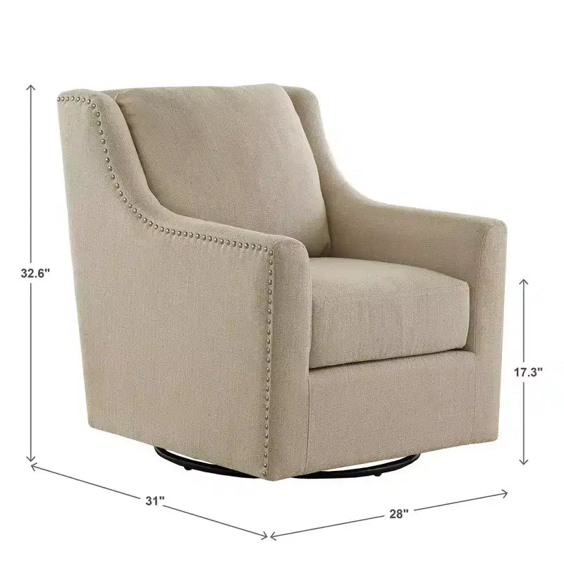 Halden Nailhead Swivel Accent Chair - iNSPIRE Q