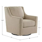Halden Nailhead Swivel Accent Chair - iNSPIRE Q