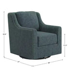 Halden Nailhead Swivel Accent Chair - iNSPIRE Q