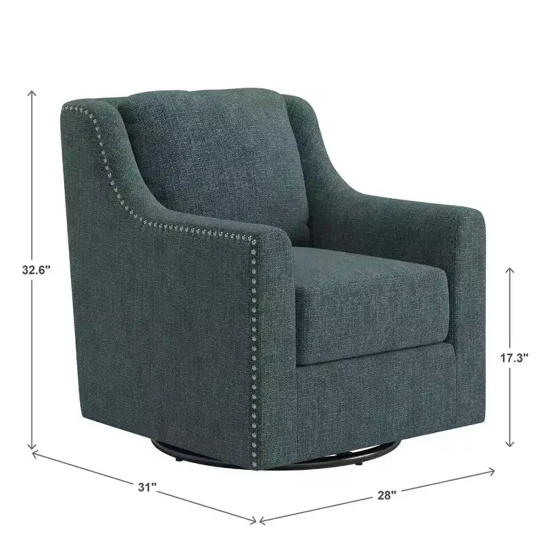 Halden Nailhead Swivel Accent Chair - iNSPIRE Q