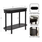 Kate and Laurel Koji Capsule Console Table, 36x14x30, Black