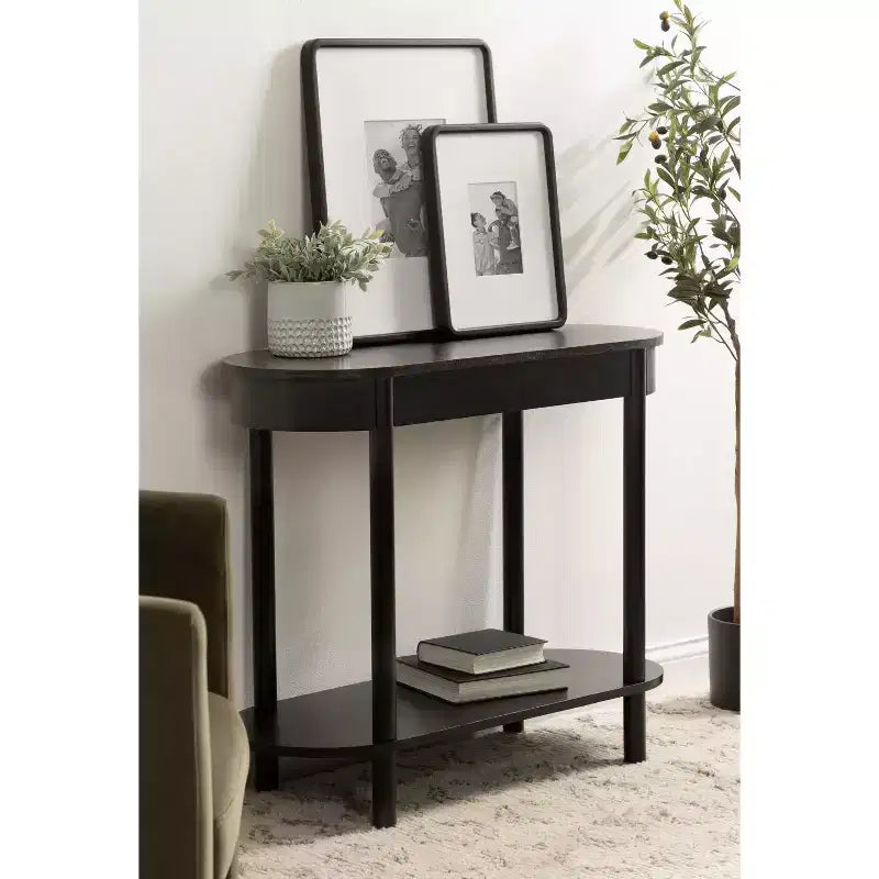Kate and Laurel Koji Capsule Console Table, 36x14x30, Black