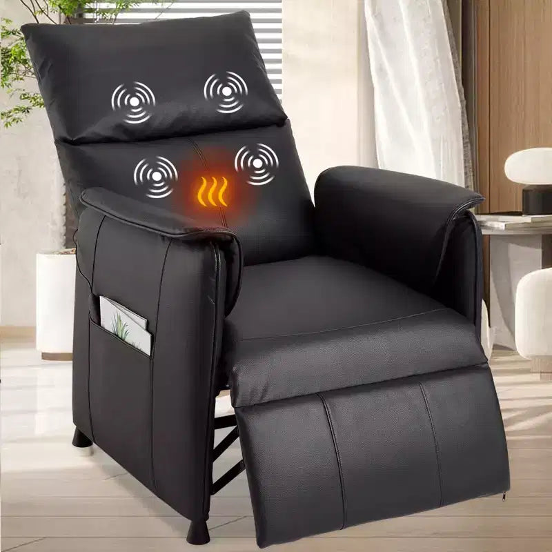 Sofa bed with massage and heating functions, suitable for living room or office - Adjustable PU leather single recliner - Home theater seat
