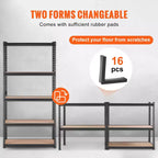 VEVOR Storage Shelving Unit, 5-Tier Adjustable, 2000 lbs Capacity, Heavy Duty Garage Shelves Metal Organizer Utility Rack, Black, 35L x 18W x 71H