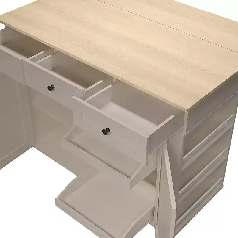 COZONY Rolling Kitchen Island Cart with Drop Leaf, Kitchen Storage Cabinet on Wheels with Drawers, Spice Rack & Towel Bar