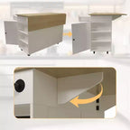 COZONY Rolling Kitchen Island Cart with Drop Leaf, Kitchen Storage Cabinet on Wheels with Drawers, Spice Rack & Towel Bar