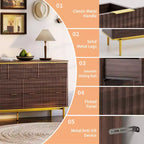 COZONY 54 Wide Fluted 7 Drawer Dresser, Modern Wood Storage Cabinet with Curved Design & Metal Handles for Bedroom Living Room
