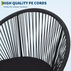 3-Piece Outdoor Rattan Bistro Set with 2 Cushioned Chairs & Tempered Glass Table, Weather-Resistant PE Wicker Patio Furniture for Porch, Garden