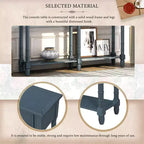 58in Rustic Console Table with Two Drawers and Shelf, Vintage Sofa End Table for Living Room Entryway