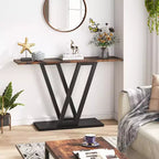 Lantine 43-Inch Console Table, Industrial Hallway Table for Entryway, Narrow Sofa Table for Living Room, Rustic Brown, Easy Assembly