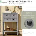 23.7in Narrow Console Table with 3 Drawers and Shelf, Sofa Table for Small Space Entryway or Living Room
