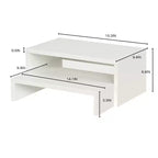 FurnitureR Dual-Tier Monitor Stand Riser, Ergonomic Computer Monitor Stand with Storage Shelf, Desk Organizer for Laptop, PC, and Office Supplies