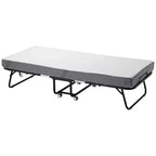 Zeus & Ruta 31x 75 Twin Size Folding Bed with 5 Mattress, Portable Guest Bed for Adults, Gray
