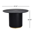 Christopher Knight Home Shankar Modern 5 Piece Round Dining Table Set with Rubberwood Upholstered Chairs