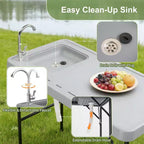 Karl Home 44.8 inch Patio Folding Fish Cleaning Table