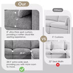 GDFStudio Hudson Modern Chenille 6-Seat Modular Sectional Sofa Sleeper U-Shaped Convertible Couch with Ottoman