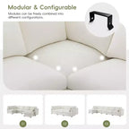 GDFStudio Hudson Modern Chenille 6-Seat Modular Sectional Sofa Sleeper U-Shaped Convertible Couch with Ottoman