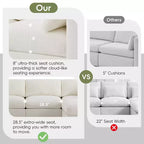 GDFStudio Hudson Modern Chenille 6-Seat Modular Sectional Sofa Sleeper U-Shaped Convertible Couch with Ottoman