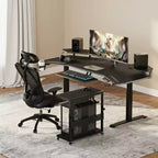 Adjustable Rolling CPU Stand with Cable Management, 22.83-34.1 Inch Height for Under Desk. 2-Tier Mobile Tower Holder for Office & Home, White