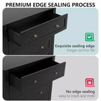 Storage Drawers Unit 2pcs, 6 Chest of Drawer Dresser for 48 Inch TV, Modern Wood Organizer TV Stand for Living Room, Entryway, Hallway, Black